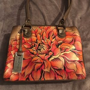 New Anushka hand painted leather handbag